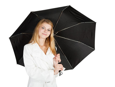 女孩用雨傘