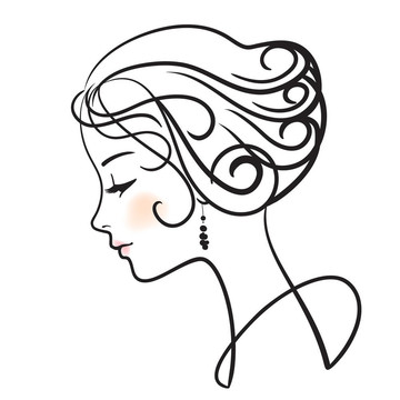 美女臉插畫