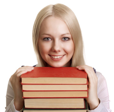友善的大學(xué)女生與書籍