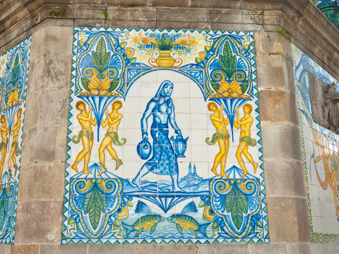Ceramic Tile Mural。巴塞羅那；西班牙。