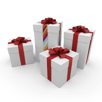 帶有標(biāo)簽的3D圣誕禮品盒