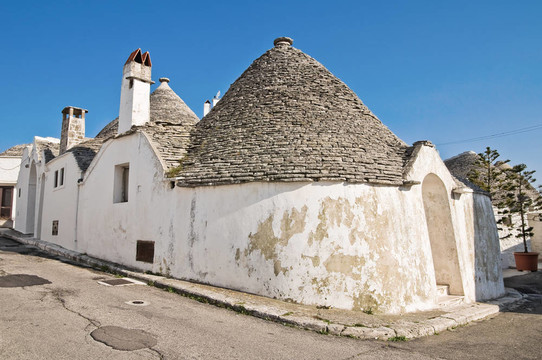 Alberobello s Trulli。普利亞。意大利.