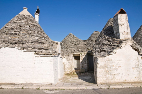 Alberobello s Trulli。普利亞。意大利.