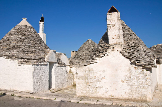 Alberobello s Trulli。普利亞。意大利.