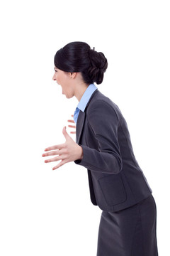 憤怒的商業(yè)女性尖叫到一邊