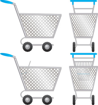 網(wǎng)上商店購物車；電子商務(wù)圖標(biāo)；插畫