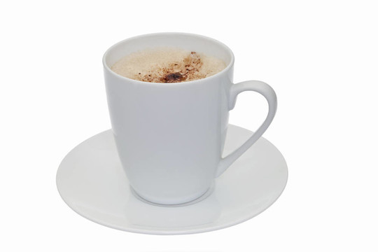 在cappuccinno咖啡杯