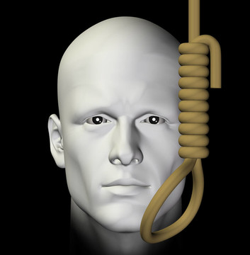 自殺男子懸掛絞索三維圖