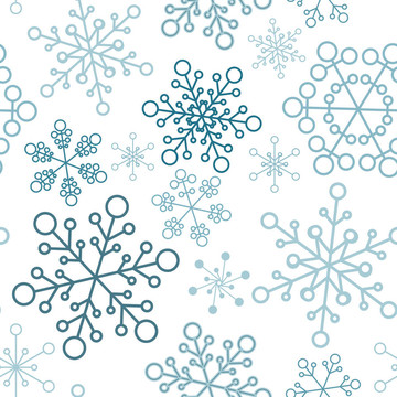 簡約雪花的圣誕無縫圖案