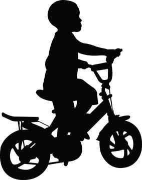 男孩騎著自行車