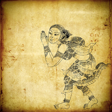 泰國傳統(tǒng)藝術(shù)在羅摩衍那文學(xué)。老紙