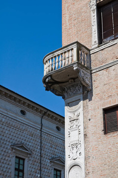 四沙克拉提宮殿。Ferrara。Emilia Romagna。意大利.