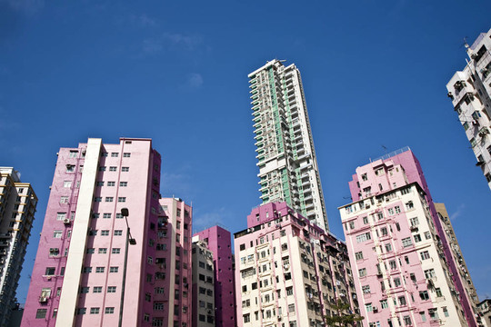 房子市區(qū)九龍與公寓和空調(diào)的門面