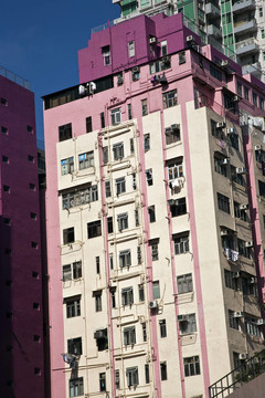 房子市區(qū)九龍與公寓和空調(diào)的門面