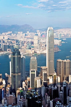 香港市從Victoria峰