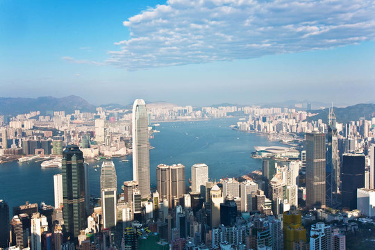 香港市從Victoria峰