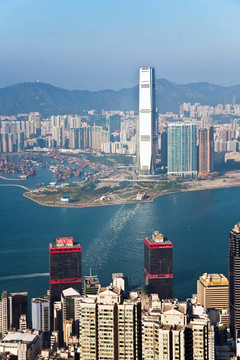 香港市從Victoria峰
