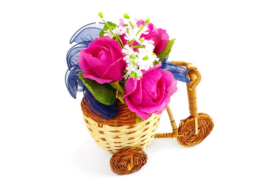 帶花的裝飾自行車(chē)花瓶