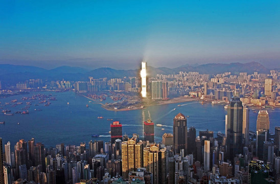 香港市從Victoria峰