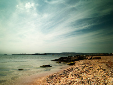 海上沖浪。烏克蘭；黑海海岸線