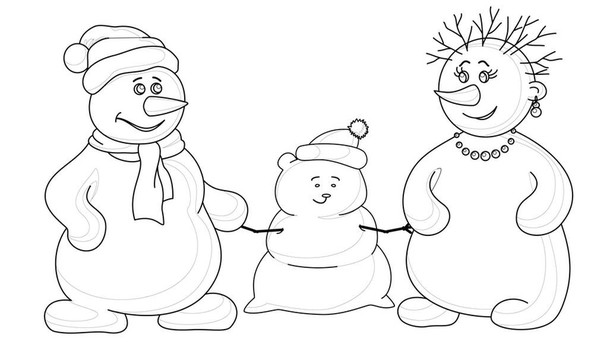 snowmens模具輪廓的孩子；