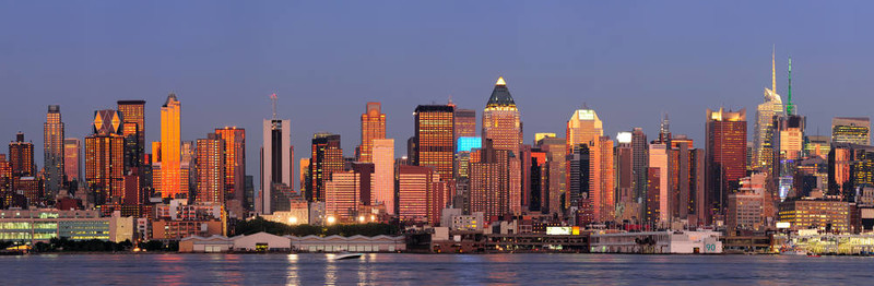 紐約市曼哈頓日落全景