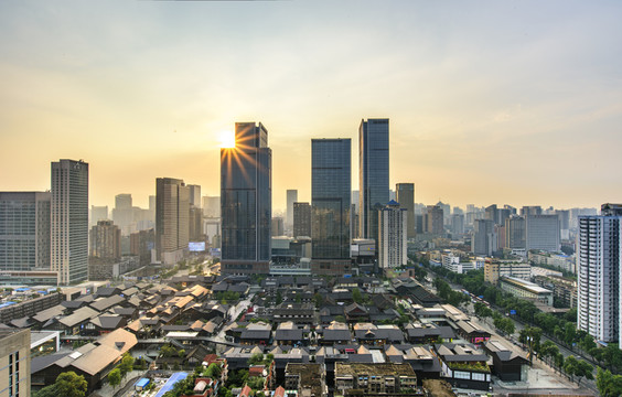 俯瞰成都國際金融中心太古里