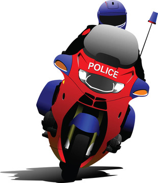 警察騎摩托車上的警察