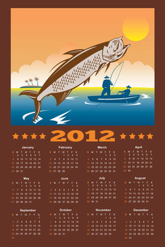 釣魚(yú)海報(bào)月歷2012鰱魚(yú)