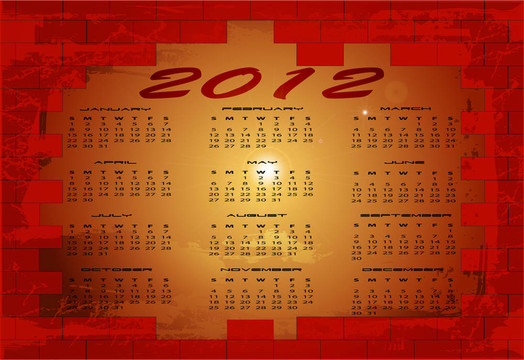 2012日歷