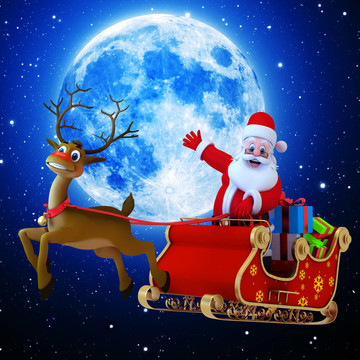 Santa和他的雪橇