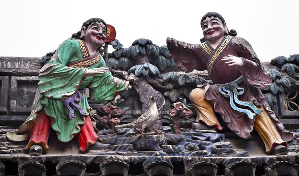 雕像sculputures頂玉佛寺該寺上海中國最著名的佛教寺廟在上海