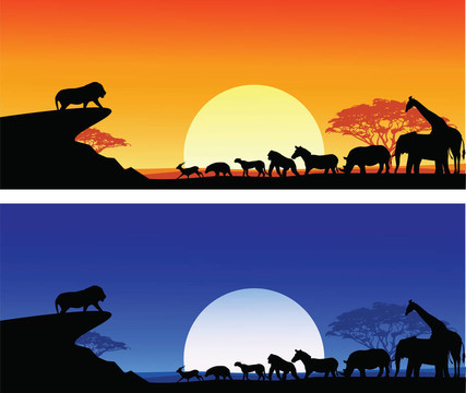 Safari的剪影