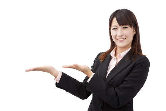 漂亮的女商人展示您的產(chǎn)品