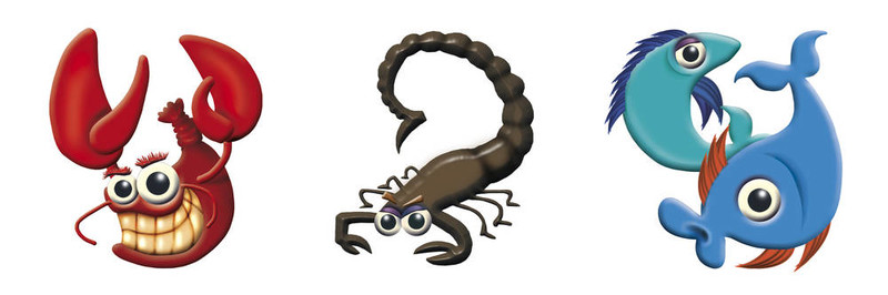 巨蟹座；天蝎座和雙魚座星座