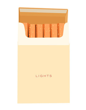 白色背景上的香煙包裝