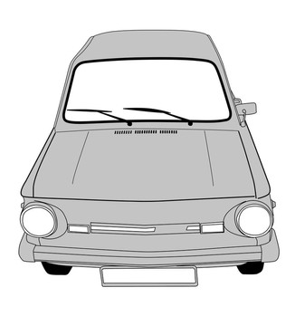 白色背景上的復(fù)古車