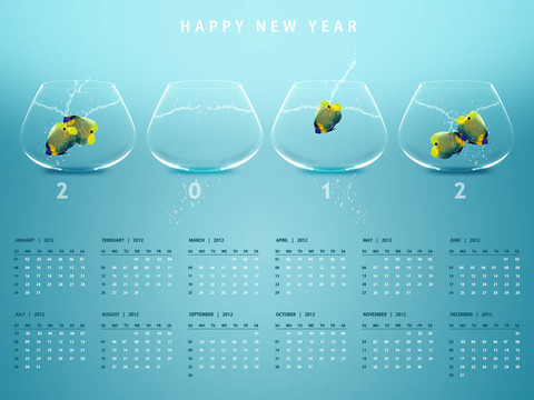 新年2012日歷