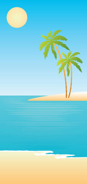 熱帶海灘棕櫚樹