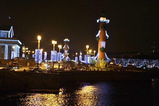 圣彼得堡；维丝利瓦斯基岛的夜晚