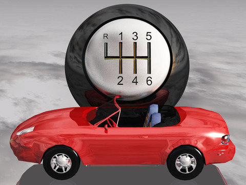 帶有換檔旋鈕的模型跑車