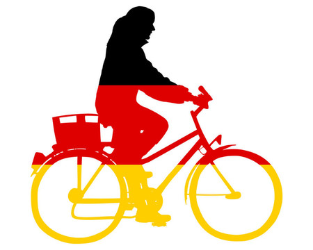 德國自行車的女人