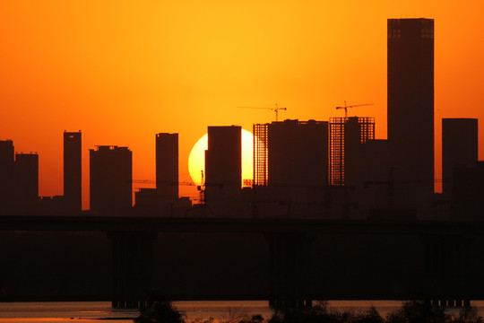 沈陽 都市夕陽