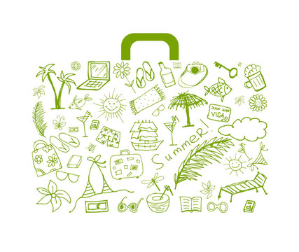 暑假；為您設(shè)計的旅行箱