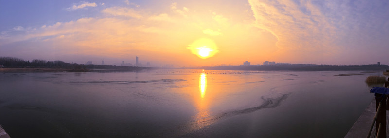 日落 河面 晚霞 高清全景大圖