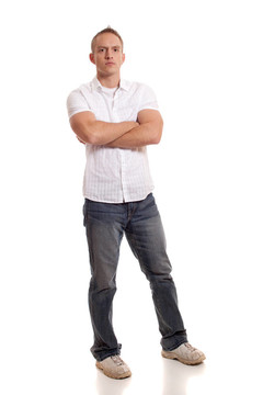 White的休閑男人