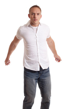 White的休閑男人