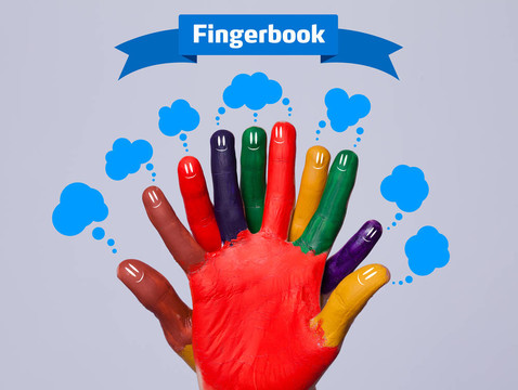 多姿多彩的幸福指表情與fingerbook標志