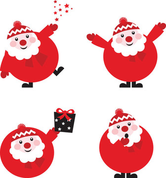 白色分離的紅色Santa