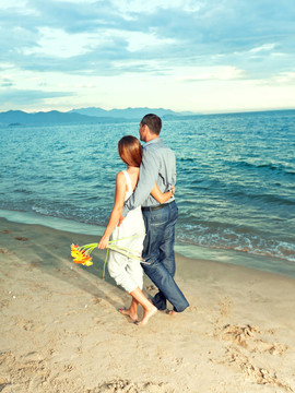 海灘上的夫婦